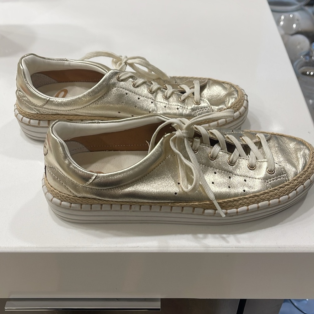 Sam Edelman metallic leather espadrille sneaker